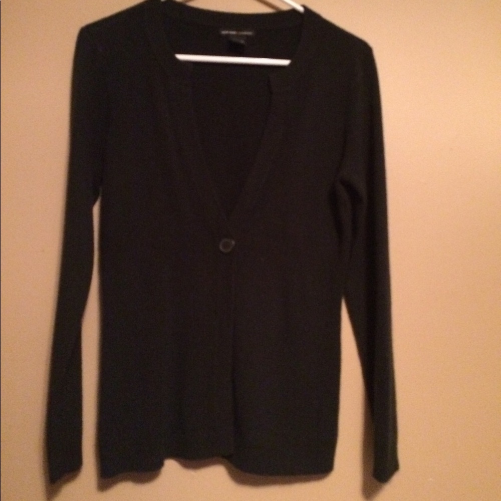 Dark grey one button sweater